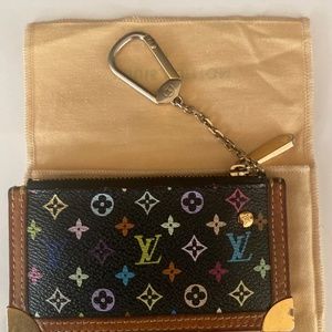 LOUIS VUITTON Monogram Multicolor Key Pouch Black